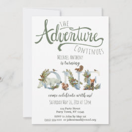 Woodland Adventure First Birthday Kaart