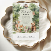 Woodland Adventure Forest Animals Baby shower Bedankkaart