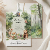 Woodland Adventure Forest Animals Baby shower Bedankkaart