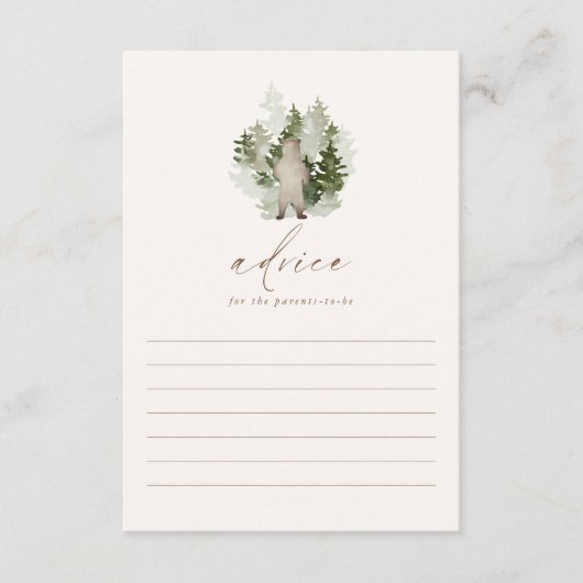 Woodland Adventure Gender Neutral Baby shower Advieskaart (Voorkant)