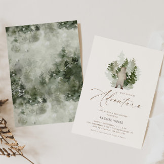 Woodland Adventure Gender Neutral Baby shower Kaart
