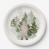 Woodland Adventure Gender Neutral Baby shower Papieren Bordje (Voorkant)