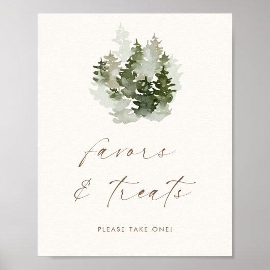 Woodland Adventure Gender Neutral Favors + Trees Poster (Voorkant)