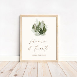 Woodland Adventure Gender Neutral Favors + Trees Poster