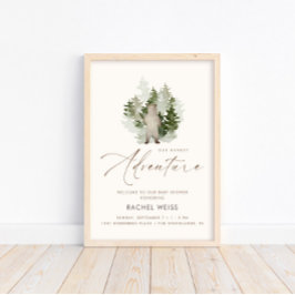 Woodland Adventure Gender Neutral Welcome Sign Poster