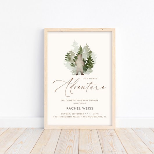 Woodland Adventure Gender Neutral Welcome Sign Poster