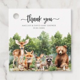 Woodland Adventure Green Forest Dank u wel Bedankjes Labels