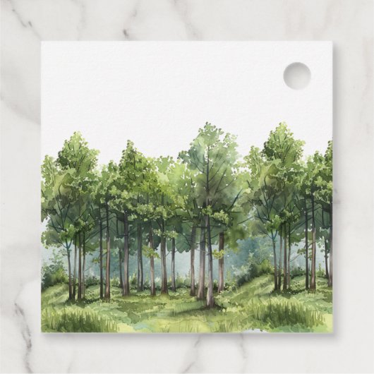 Woodland Adventure Green Forest Dank u wel Bedankjes Labels (Achterkant)