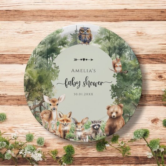 Woodland Adventure Groene Bos Decoratie Papieren Bordje