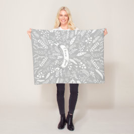 Woodland Adventure Leaf Ferns Pattern - Gepersonal Fleece Deken