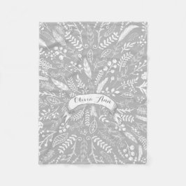 Woodland Adventure Leaf Ferns Pattern - Gepersonal Fleece Deken