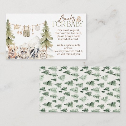 Woodland Adventure Oh Boy Baby Shower Books Informatiekaartje (Voorkant / Achterkant)