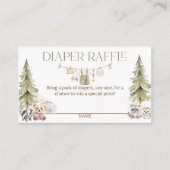 Woodland Adventure Oh Boy Baby Shower Diaper Informatiekaartje (Voorkant)