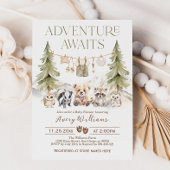 Woodland Adventure Oh Boy Baby shower Uitnodiging