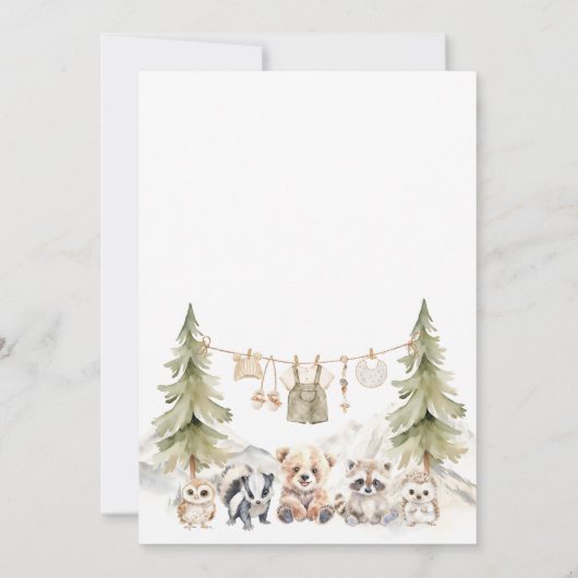 Woodland Adventure Oh Boy Baby shower Uitnodiging (Achterkant)