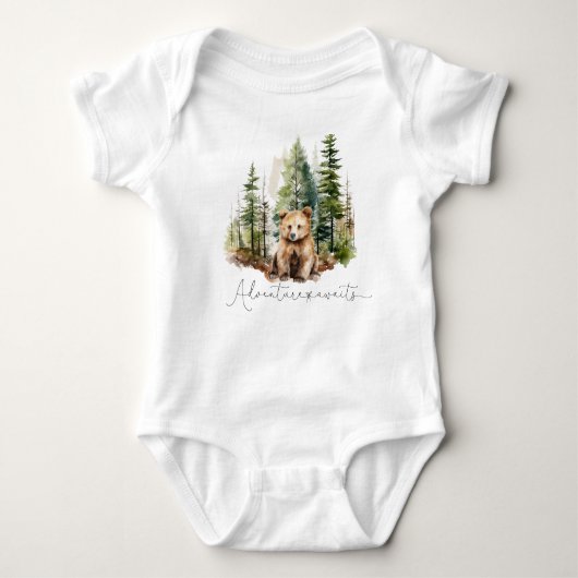 Woodland adventure wacht op baby shower cadeau romper (Voorkant)