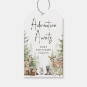 Woodland Adventure wacht op Baby shower dank u Cadeaulabel (Voorkant)