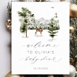 Woodland Adventure wacht op Baby shower Welkom Poster