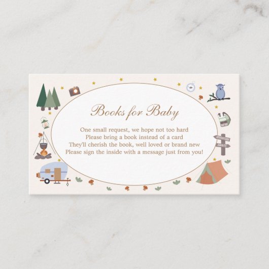 Woodland Adventure wacht op Camping Baby shower Informatiekaartje (Voorkant)