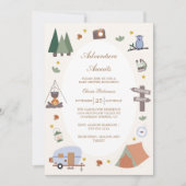 Woodland Adventure wacht op Camping Baby shower Kaart (Voorkant)