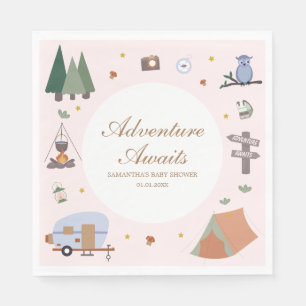 Woodland Adventure wacht op Camping Baby shower Servet