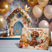 Woodland Afro-Amerikaanse Fairy Happy Birthday Kaart