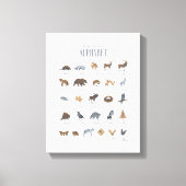 Woodland Alphabet Animal ABC Canvas Afdruk (Voorkant)