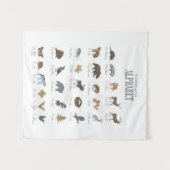 Woodland Alphabet Animal ABC Nursery Decor Wandkleed (Voorkant (horizontaal))
