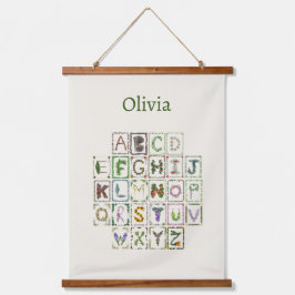 Woodland Alphabet Botanische Bloemen ABC Decor Kin Hangend Wandkleed