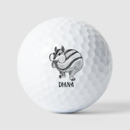 Woodland Animal Art Pencil Cute Chipmunk Golfballen