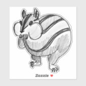 Woodland Animal Art Pencil Cute Chipmunk Sticker (Vel)