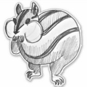 Woodland Animal Art Pencil Cute Chipmunk Sticker (Voorkant)