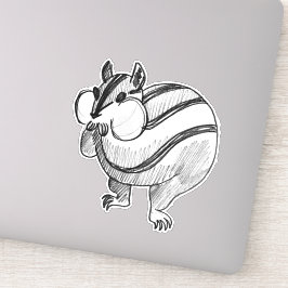 Woodland Animal Art Pencil Cute Chipmunk Sticker