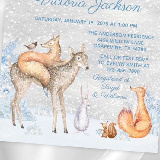 Woodland Animal Baby is koud buiten Baby shower Kaart