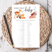 Woodland Animal Baby Matching Paper Game Kaart