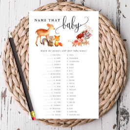 Woodland Animal Baby Matching Paper Game Kaart