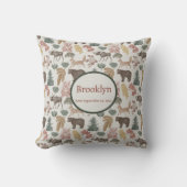 Woodland Animal Baby Pillow-Rustic Nursery Decor Kussen (Voorkant)