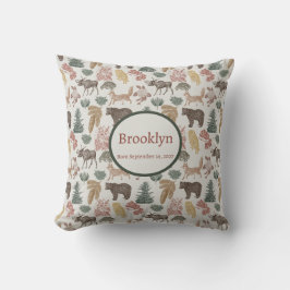 Woodland Animal Baby Pillow-Rustic Nursery Decor Kussen