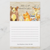 Woodland Animal Baby shower Advice & Wishes (Voorkant)