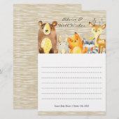 Woodland Animal Baby shower Advice & Wishes (Voorkant / Achterkant)