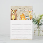 Woodland Animal Baby shower Advice & Wishes (Staand voorkant)