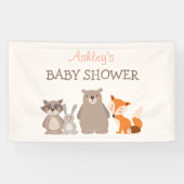 Woodland Animal Baby shower banner Bos Schattige (Horizontaal)
