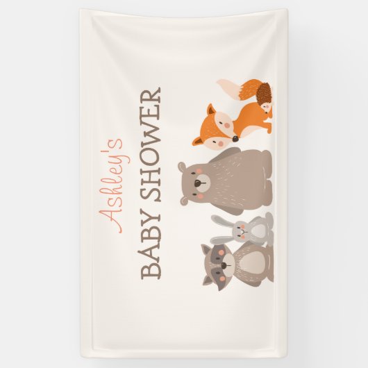 Woodland Animal Baby shower banner Bos Schattige (Verticaal)