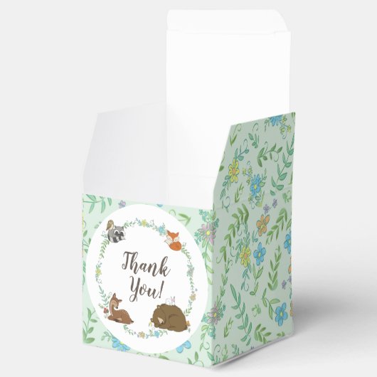 Woodland Animal Baby shower Bedankdoosjes (Geopend)