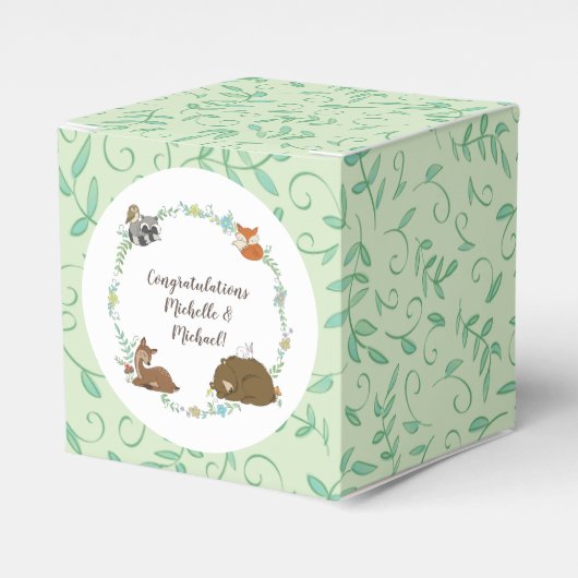 Woodland Animal Baby shower Bedankdoosjes (Voorkant Zijde)