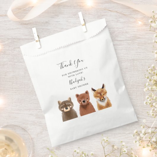 Woodland Animal Baby shower Bedankzakje (Geknipt)