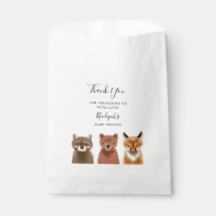 Woodland Animal Baby shower Bedankzakje