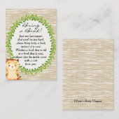 Woodland Animal Baby shower Boek Aanvraag Kaart (Voorkant / Achterkant)