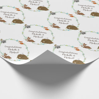 Woodland Animal Baby shower Cadeaupapier
