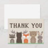 Woodland Animal Baby shower Dank u Kaarten Plat (Voorkant / Achterkant)